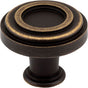 Jeffrey Alexander - 1-3/8'' Diameter Antique Brushed Satin Brass Ring Lafayette Cabinet Knob - Antique Brushed Satin Brass