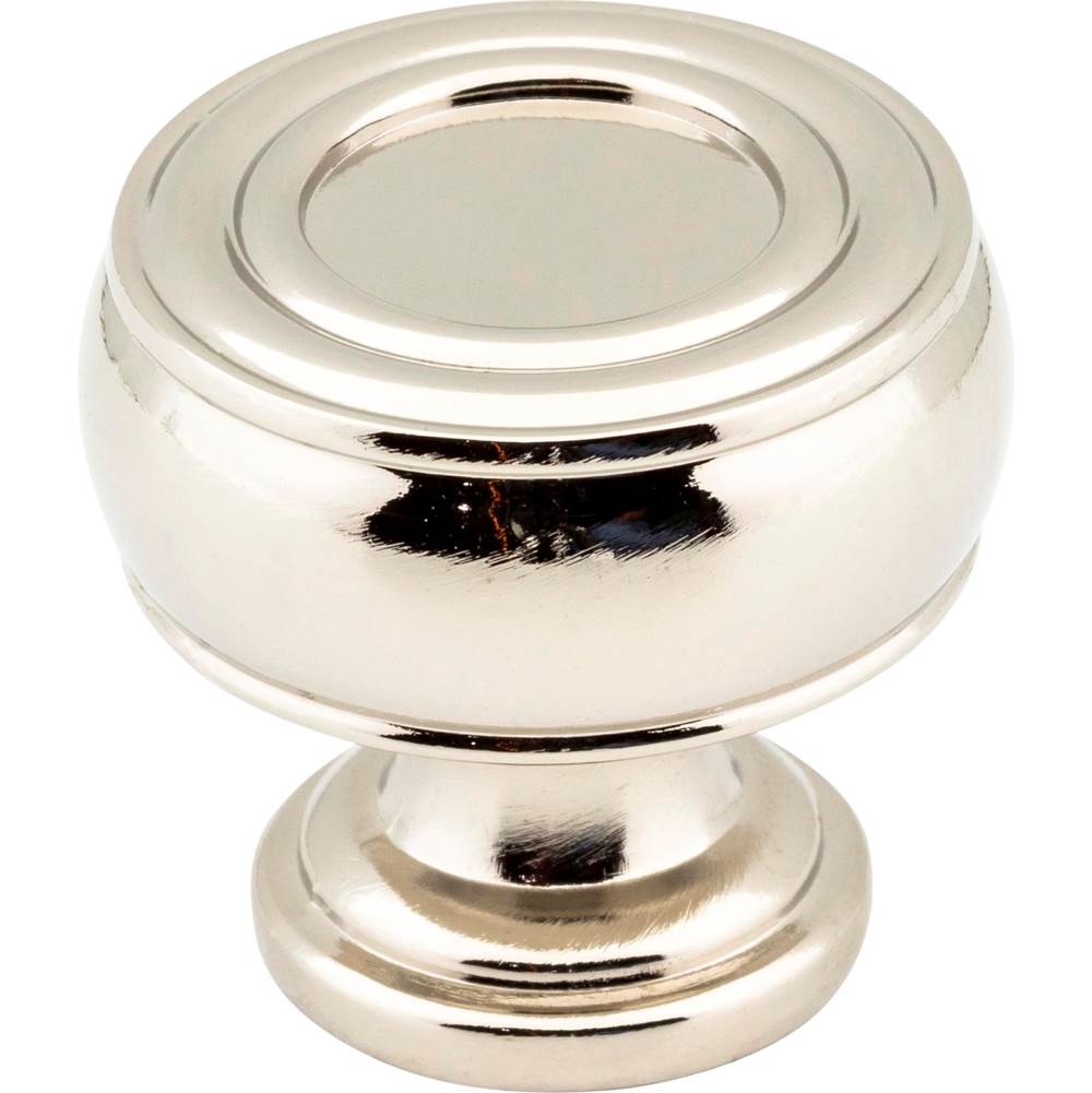 Jeffrey Alexander - 1-3/16'' Diameter Polished Nickel Barrel Bremen 2 Cabinet Knob - Polished Nickel