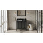 Jeffrey Alexander - 36'' Black Percival Vanity, Left Offset, Black Granite Vanity Top, Undermount Rectangle Bowl - Black