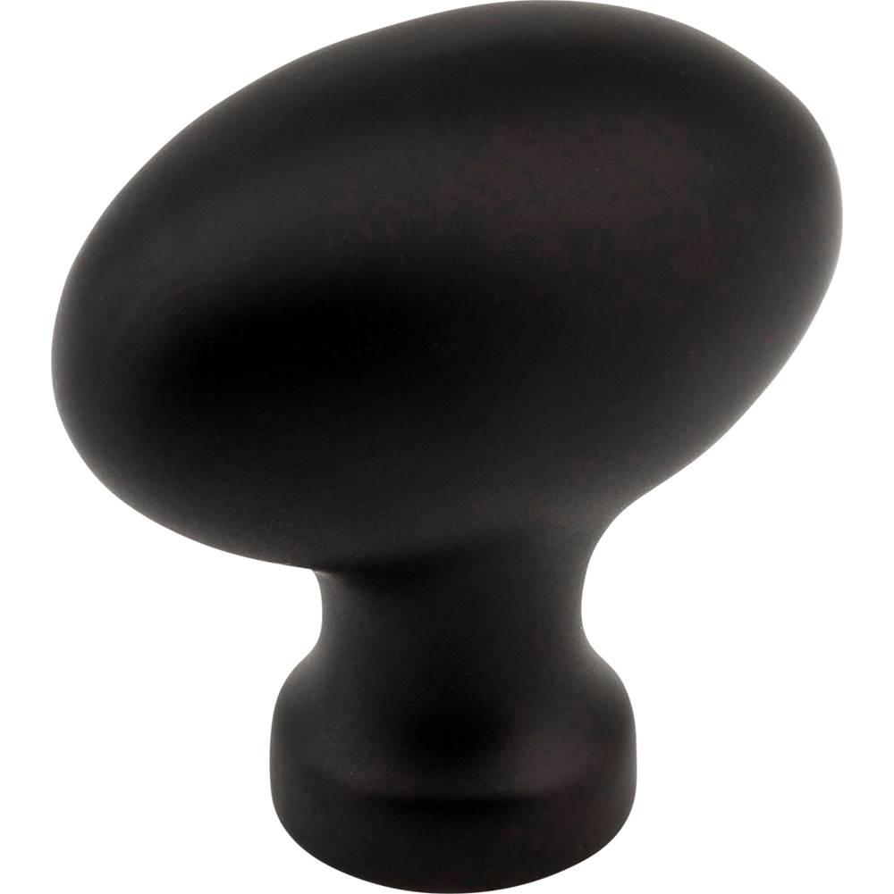 Jeffrey Alexander - 1-9/16'' Overall Length Matte Black Football Lyon Cabinet Knob - Matte Black
