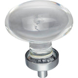 1-5/8'' Overall Length Polished Chrome Football Glass Harlow Cabinet Knob