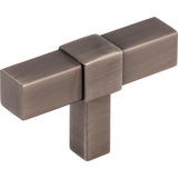 Jeffrey Alexander - 2'' Brushed Pewter Zane Cabinet ''T'' Knob - Brushed Pewter