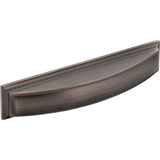 Jeffrey Alexander - 128 mm Center-to-Center Brushed Pewter Square Annadale Cabinet Cup Pull - Brushed Pewter