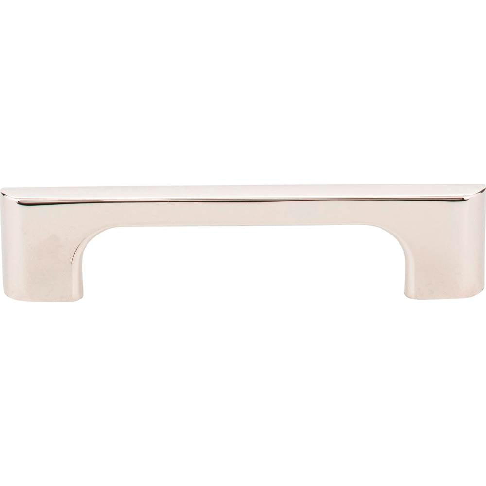 96 mm Center-to-Center Polished Nickel Asymmetrical Leyton Cabinet Pull