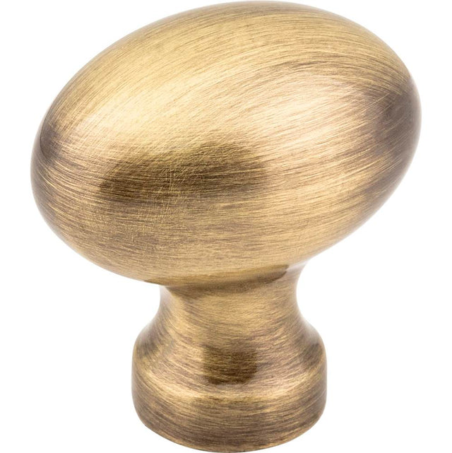 Jeffrey Alexander - 1-3/16'' Overall Length Brushed Antique Brass Football Bordeaux Cabinet Knob - Brushed Antique Brass