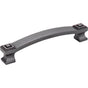 Jeffrey Alexander - 128 mm Center-to-Center Gun Metal Square Delmar Cabinet Pull - Gun Metal