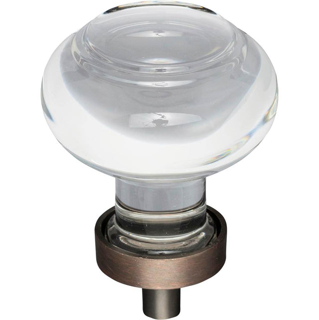 Jeffrey Alexander - 1-7/16'' Diameter Brushed Oil Rubbed Bronze Button Glass Harlow Cabinet Knob - Brushed Oil Rubbed Bronze
