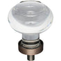 Jeffrey Alexander - 1-7/16'' Diameter Brushed Oil Rubbed Bronze Button Glass Harlow Cabinet Knob - Brushed Oil Rubbed Bronze