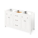 60'' Chocolate Chatham Vanity, double bowl, White Carrara Marble Vanity Top, two undermount rectangle bowls