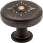 Jeffrey Alexander - 1-3/8'' Diameter Antique Brushed Satin Brass Baroque Lafayette Cabinet Knob - Antique Brushed Satin Brass