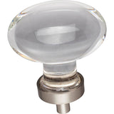 1-5/8'' Overall Length Satin Nickel Football Glass Harlow Cabinet Knob