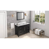 48'' Black Cade Vanity, Calacatta Vienna Quartz Vanity Top, undermount rectangle bowl