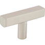 Jeffrey Alexander - 2'' Satin Nickel Dominique Cabinet ''T'' Knob - Satin Nickel