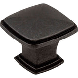 Jeffrey Alexander - 1-3/16'' Overall Length Gun Metal Square Milan 1 Cabinet Knob - Gun Metal