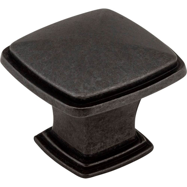 Jeffrey Alexander - 1-3/16'' Overall Length Gun Metal Square Milan 1 Cabinet Knob - Gun Metal