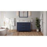 Jeffrey Alexander - 48'' Hale Blue Katara Vanity, White Carrara Marble Vanity Top, Undermount Rectangle Bowl - Hale Blue