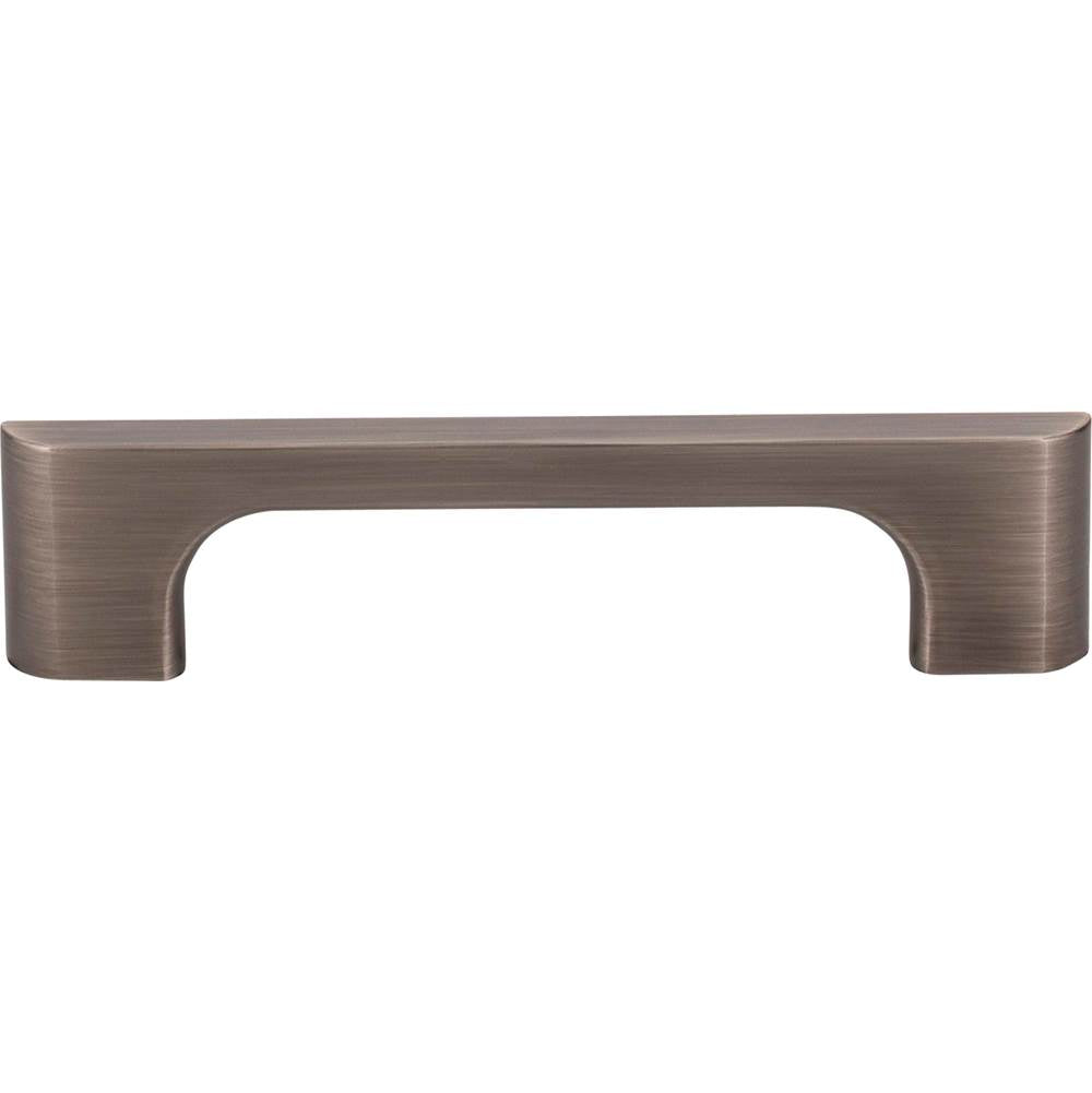 96 mm Center-to-Center Brushed Pewter Asymmetrical Leyton Cabinet Pull