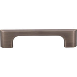96 mm Center-to-Center Brushed Pewter Asymmetrical Leyton Cabinet Pull