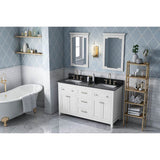60'' Chocolate Chatham Vanity, double bowl, Black Granite Vanity Top, two undermount rectangle bowls