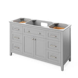 60'' Chocolate Chatham Vanity, White Carrara Marble Vanity Top, undermount rectangle bowl