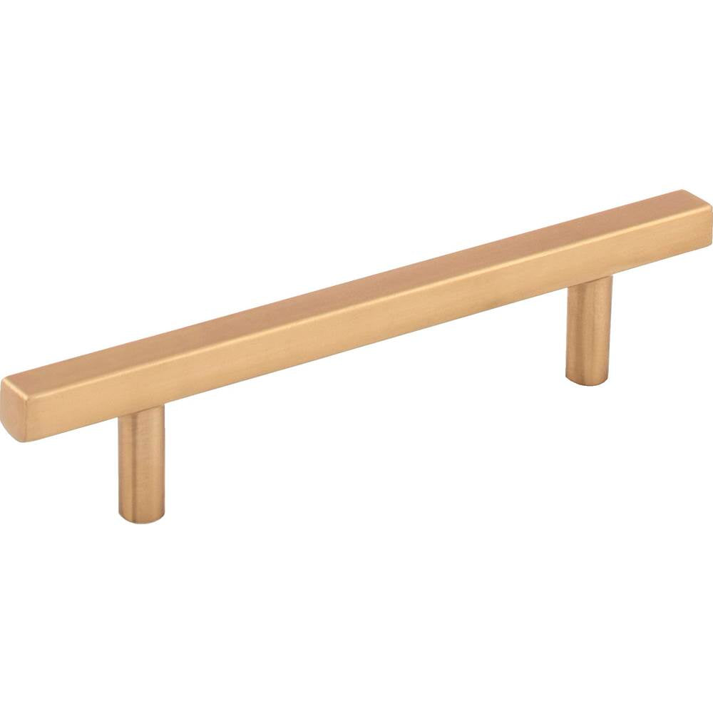Jeffrey Alexander - 96 mm Center-to-Center Satin Bronze Square Dominique Cabinet Bar Pull - Satin Bronze