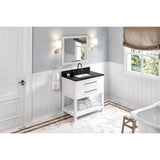 36'' Hale Blue Wavecrest Vanity, Black Granite Vanity Top, undermount rectangle bowl