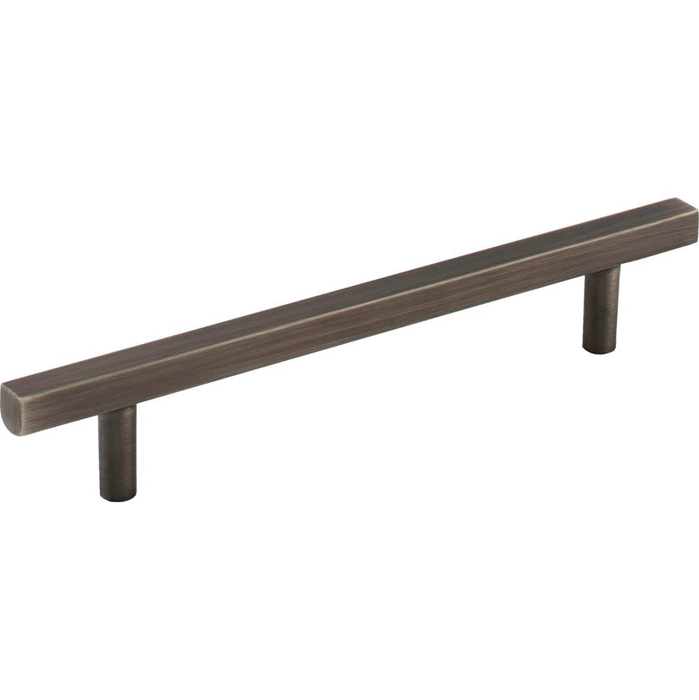 Jeffrey Alexander - 128 mm Center-to-Center Brushed Pewter Square Dominique Cabinet Bar Pull - Brushed Pewter