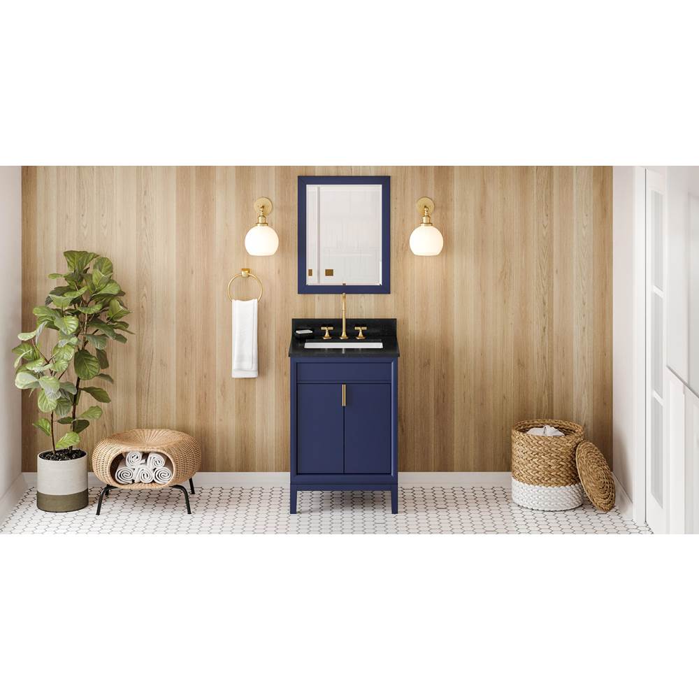 Jeffrey Alexander - 24'' Hale Blue Theodora Vanity, Black Granite Vanity Top, Undermount Rectangle Bowl - Hale Blue