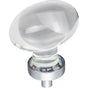 Jeffrey Alexander - 1-5/8'' Overall Length Polished Chrome Football Glass Harlow Cabinet Knob - Polished Chrome