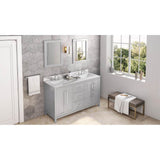 60'' Black Cade Vanity, double bowl, Calacatta Vienna Quartz Vanity Top, two undermount rectangle bowls