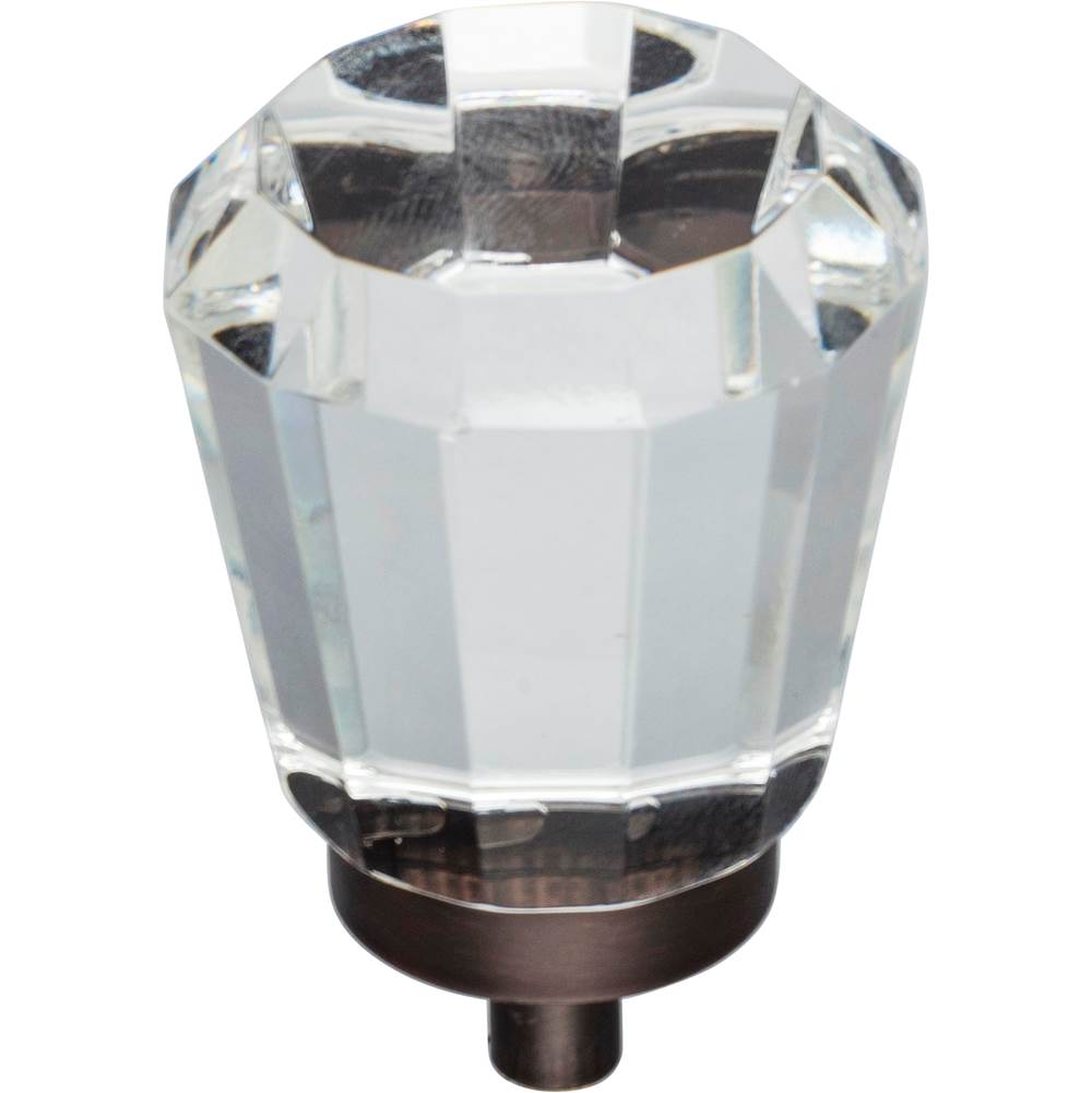 Jeffrey Alexander - 1-1/4'' Overall Length Brushed Oil Rubbed Bronze Faceted Glass Harlow Cabinet Knob - Brushed Oil Rubbed Bronze