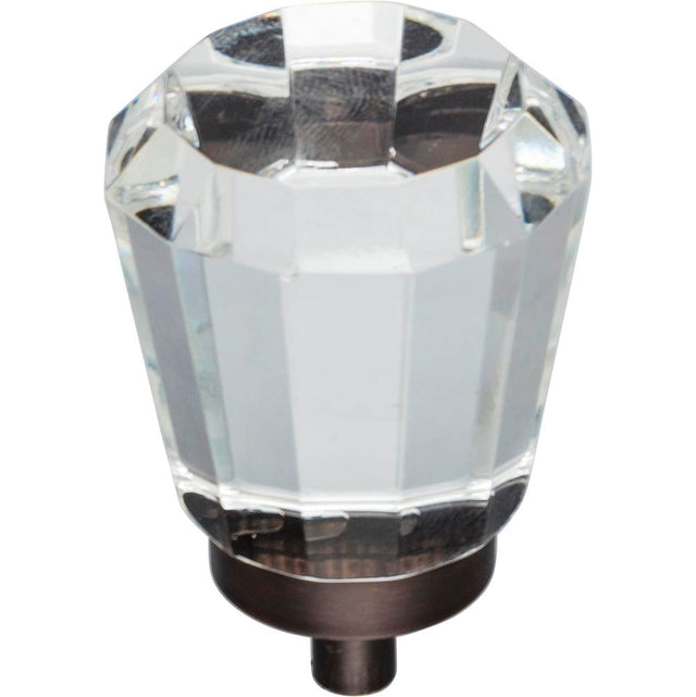 Jeffrey Alexander - 1-1/4'' Overall Length Brushed Oil Rubbed Bronze Faceted Glass Harlow Cabinet Knob - Brushed Oil Rubbed Bronze