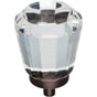 Jeffrey Alexander - 1-1/4'' Overall Length Brushed Oil Rubbed Bronze Faceted Glass Harlow Cabinet Knob - Brushed Oil Rubbed Bronze