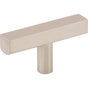 Jeffrey Alexander - 2-1/4'' Satin Nickel Dominique Cabinet ''T'' Knob - Satin Nickel
