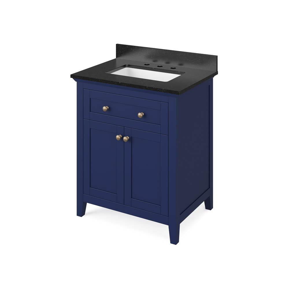 Jeffrey Alexander - 30'' Hale Blue Chatham Vanity, Black Granite Vanity Top, undermount rectangle bowl - Hale Blue