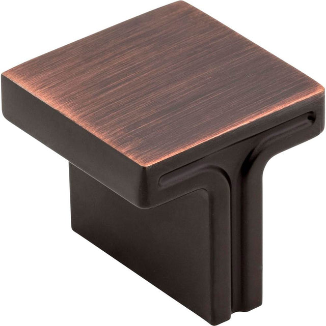 Jeffrey Alexander - 1-1/8'' Overall Length Brushed Oil Rubbed Bronze Square Anwick Cabinet Knob - Brushed Oil Rubbed Bronze