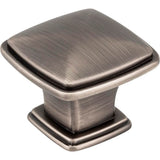 Jeffrey Alexander - 1-3/16'' Overall Length Brushed Pewter Square Milan 1 Cabinet Knob - Brushed Pewter