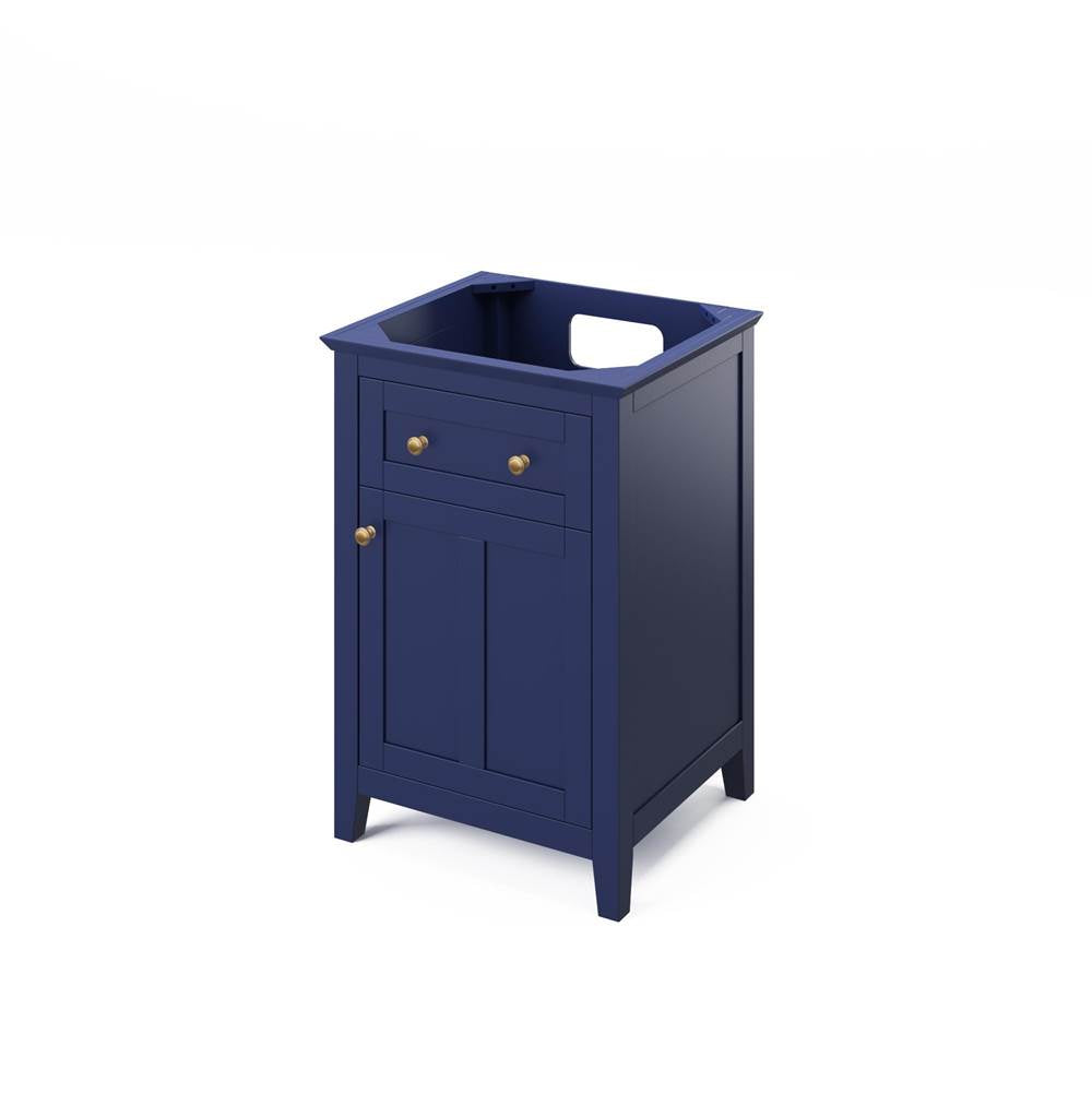 24'' Hale Blue Chatham Vanity, White Carrara Marble Vanity Top, undermount rectangle bowl