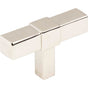 Jeffrey Alexander - 2'' Polished Nickel Zane Cabinet ''T'' Knob - Polished Nickel