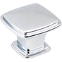 Jeffrey Alexander - 1-3/16'' Overall Length Polished Chrome Square Milan 1 Cabinet Knob - Polished Chrome