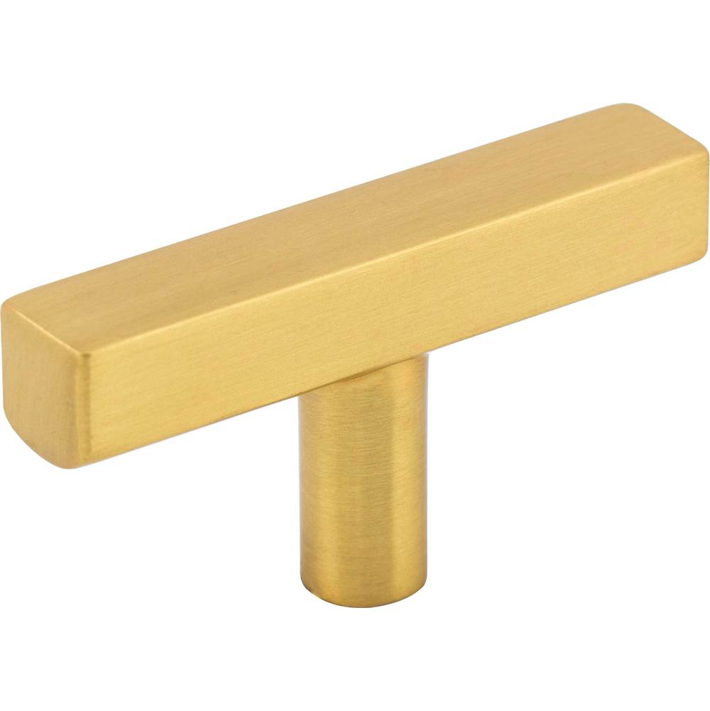 Jeffrey Alexander - 2-1/4'' Brushed Gold Dominique Cabinet ''T'' Knob - Brushed Gold