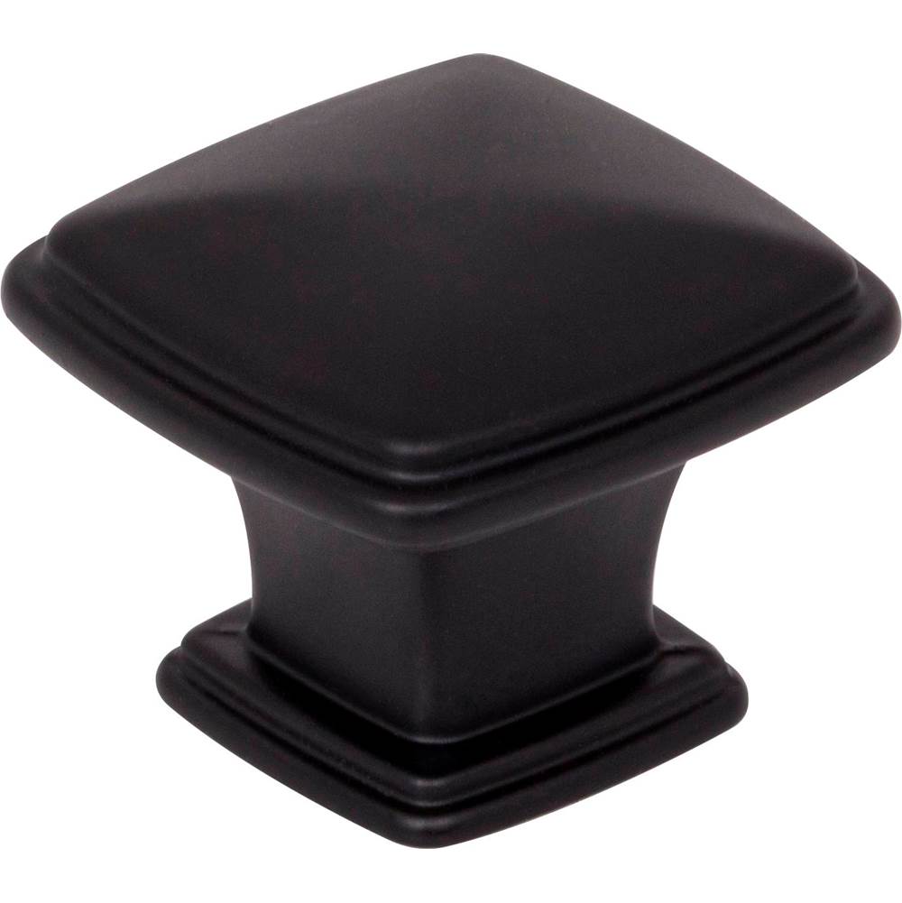 Jeffrey Alexander - 1-3/16'' Overall Length Matte Black Square Milan 1 Cabinet Knob - Matte Black