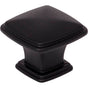 Jeffrey Alexander - 1-3/16'' Overall Length Matte Black Square Milan 1 Cabinet Knob - Matte Black