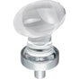 Jeffrey Alexander - 1-1/4'' Overall Length Polished Chrome Football Glass Harlow Cabinet Knob - Polished Chrome