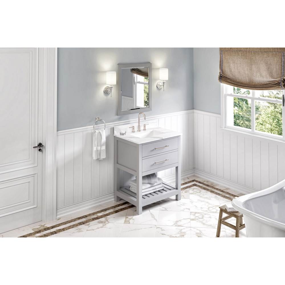 30'' Hale Blue Wavecrest Vanity, Calacatta Vienna Quartz Vanity Top, undermount rectangle bowl