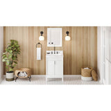 Jeffrey Alexander - 24'' White Theodora Vanity, Calacatta Vienna Quartz Vanity Top, Undermount Rectangle Bowl - White