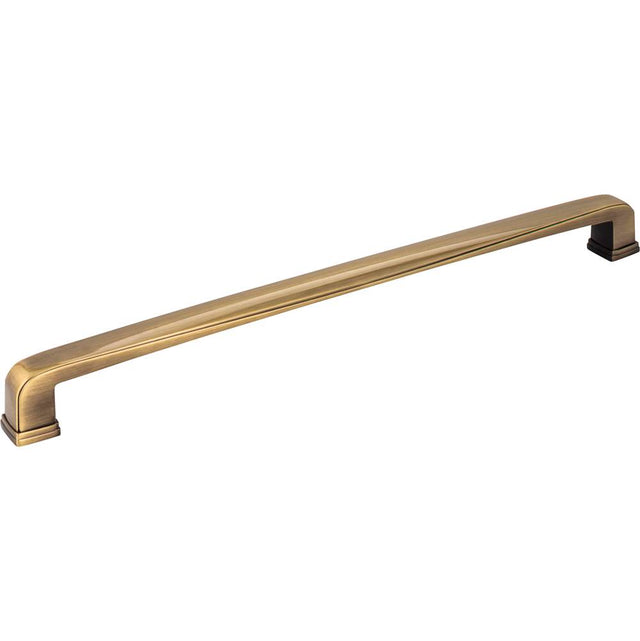 Jeffrey Alexander - 12'' Center-to-Center Brushed Antique Brass Square Milan 1 Appliance Handle - Brushed Antique Brass