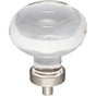 Jeffrey Alexander - 1-3/4'' Diameter Satin Nickel Button Glass Harlow Cabinet Knob - Satin Nickel