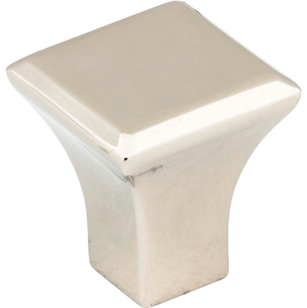 Jeffrey Alexander - 7/8'' Overall Length Polished Nickel Square Marlo Cabinet Knob - Polished Nickel