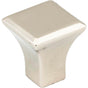 Jeffrey Alexander - 7/8'' Overall Length Polished Nickel Square Marlo Cabinet Knob - Polished Nickel
